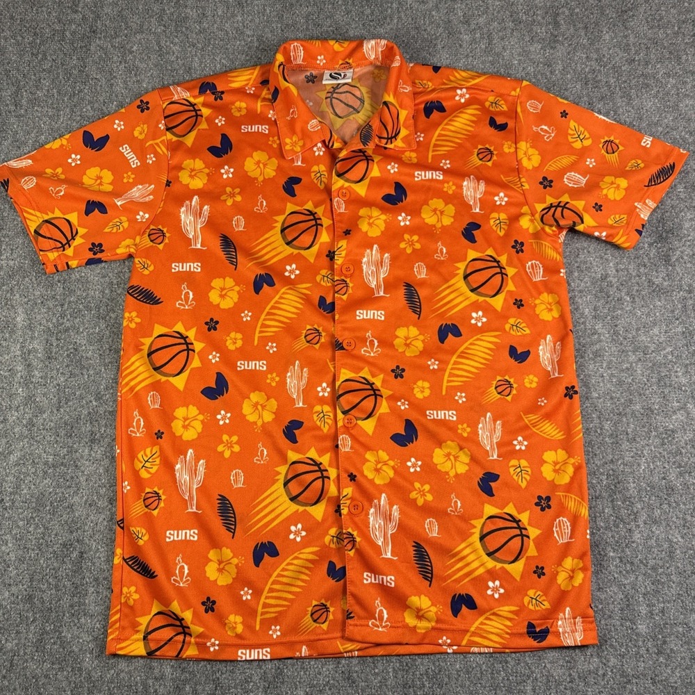 SomethingInked Phoenix Suns‎ SGA 2018 Large Hawaiian Camp Shirt Men's Orange